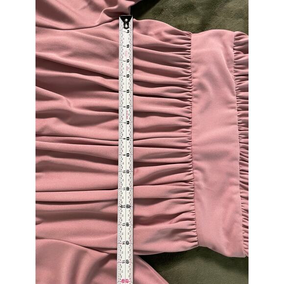 VTG 1970s Enrico Serrati Designs for You Long Sleeve Maxi Dress Tie Back - Picture 7 of 9